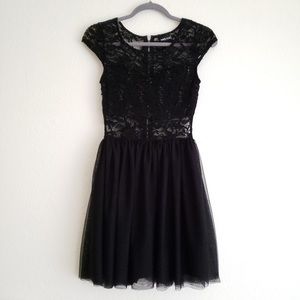 Sequin Tulle Black Dress